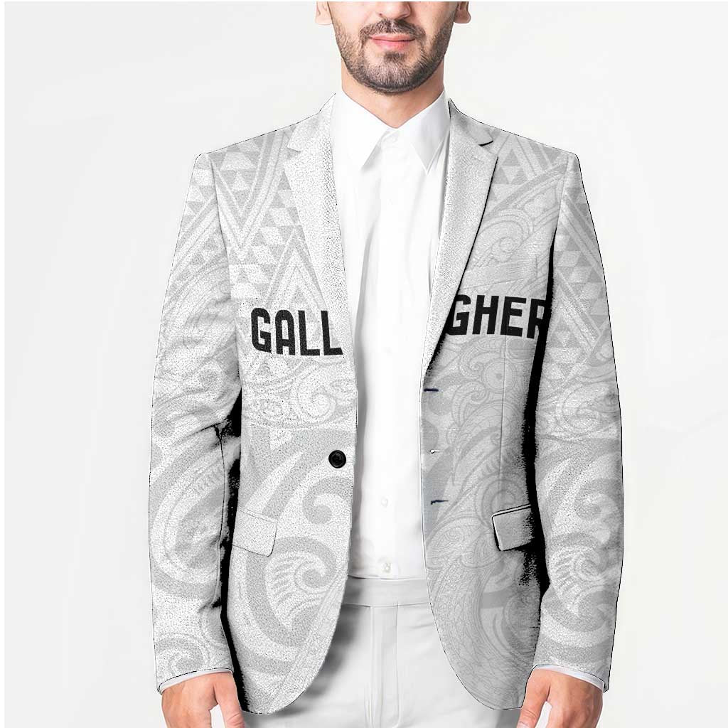 New Zealand Rangatira Custom Blazer All White Niho Taniwha Maori Tribal - Aussie Hoodie