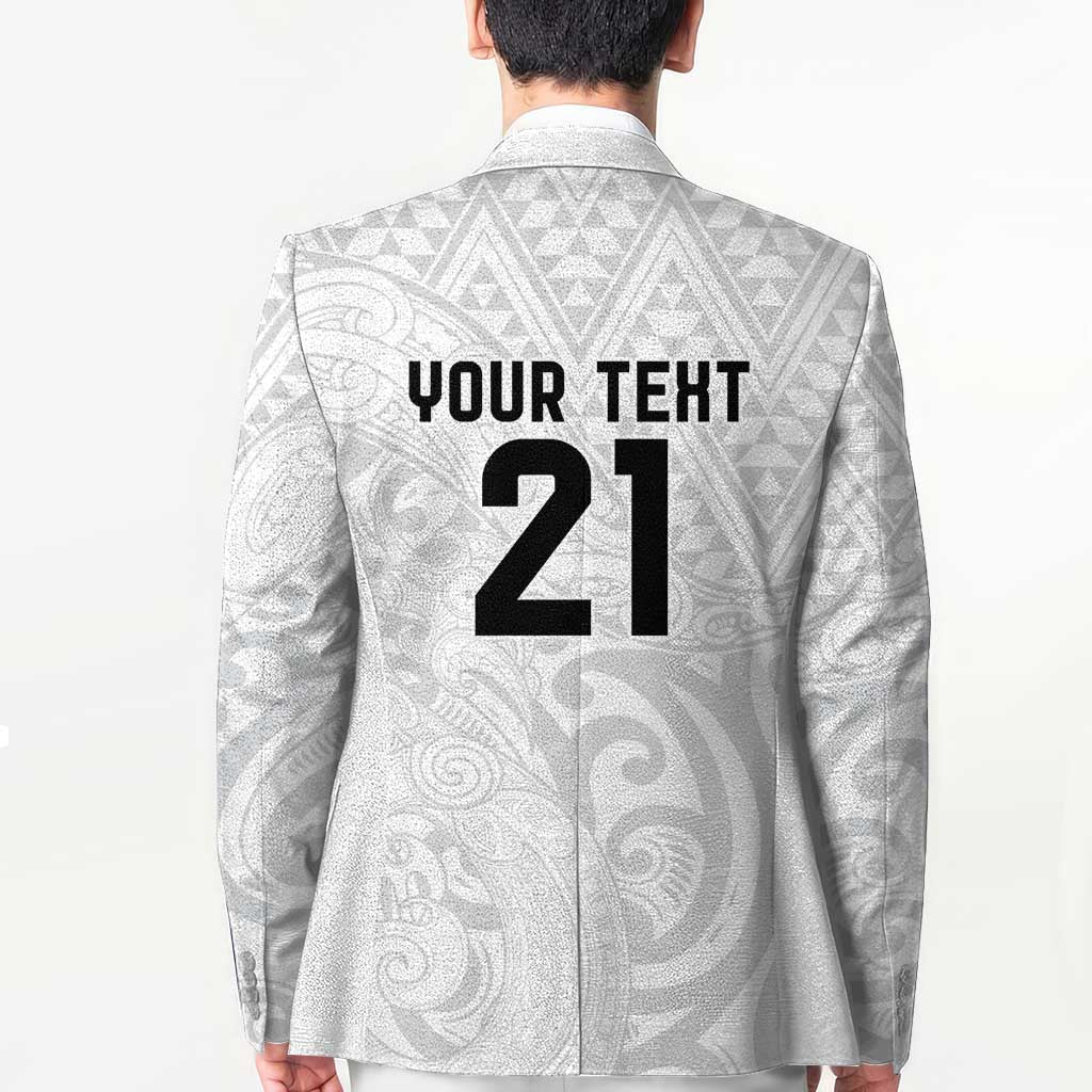 New Zealand Rangatira Custom Blazer All White Niho Taniwha Maori Tribal - Aussie Hoodie
