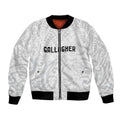 New Zealand Rangatira Custom Bomber Jacket All White Niho Taniwha Maori Tribal