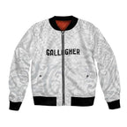 New Zealand Rangatira Custom Bomber Jacket All White Niho Taniwha Maori Tribal