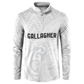 New Zealand Rangatira Custom Button Sweatshirt All White Niho Taniwha Maori Tribal