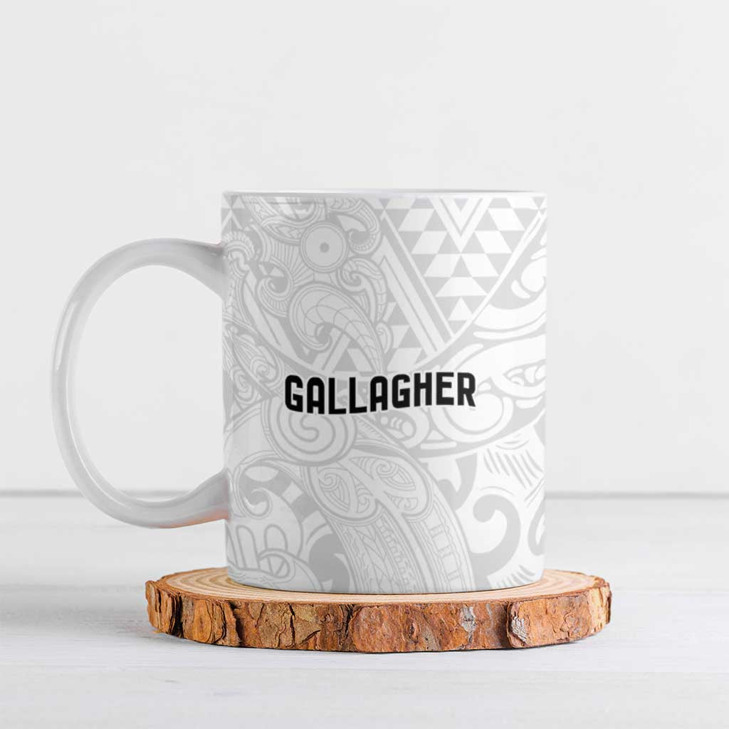 New Zealand Rangatira Custom Ceramic Mug All White Niho Taniwha Maori Tribal - Aussie Hoodie
