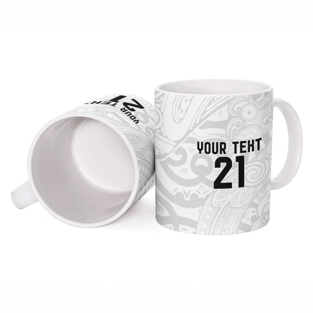 New Zealand Rangatira Custom Ceramic Mug All White Niho Taniwha Maori Tribal - Aussie Hoodie