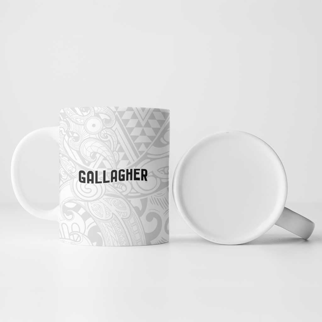 New Zealand Rangatira Custom Ceramic Mug All White Niho Taniwha Maori Tribal - Aussie Hoodie