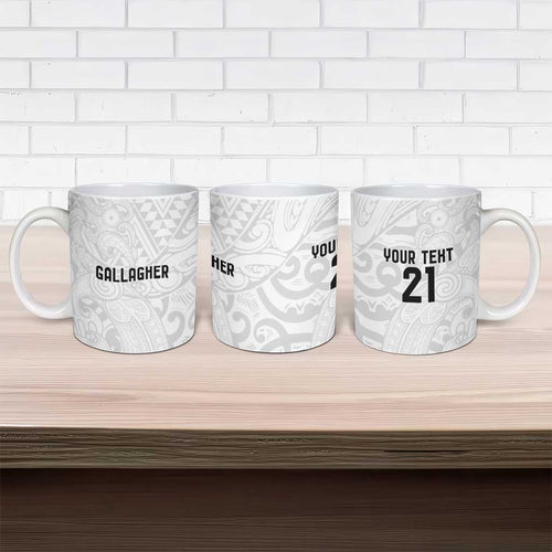 New Zealand Rangatira Custom Ceramic Mug All White Niho Taniwha Maori Tribal - Aussie Hoodie