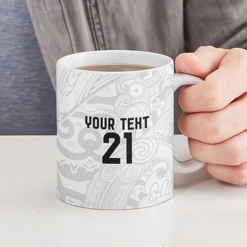 New Zealand Rangatira Custom Ceramic Mug All White Niho Taniwha Maori Tribal - Aussie Hoodie