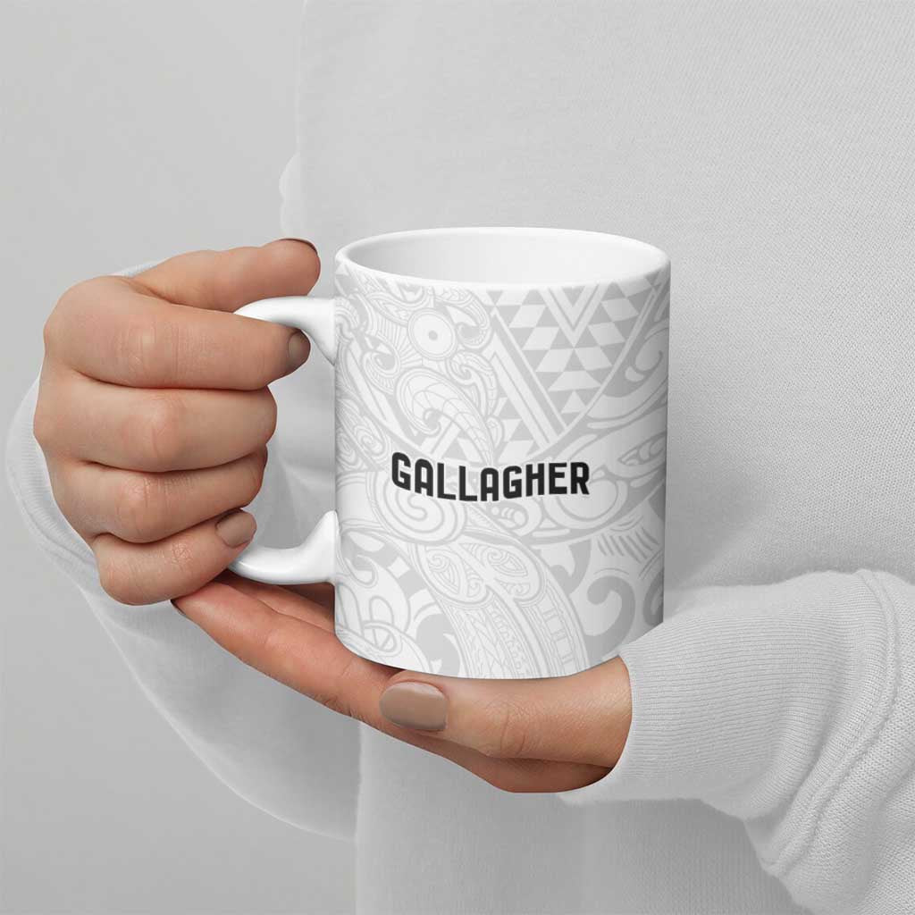 New Zealand Rangatira Custom Ceramic Mug All White Niho Taniwha Maori Tribal - Aussie Hoodie