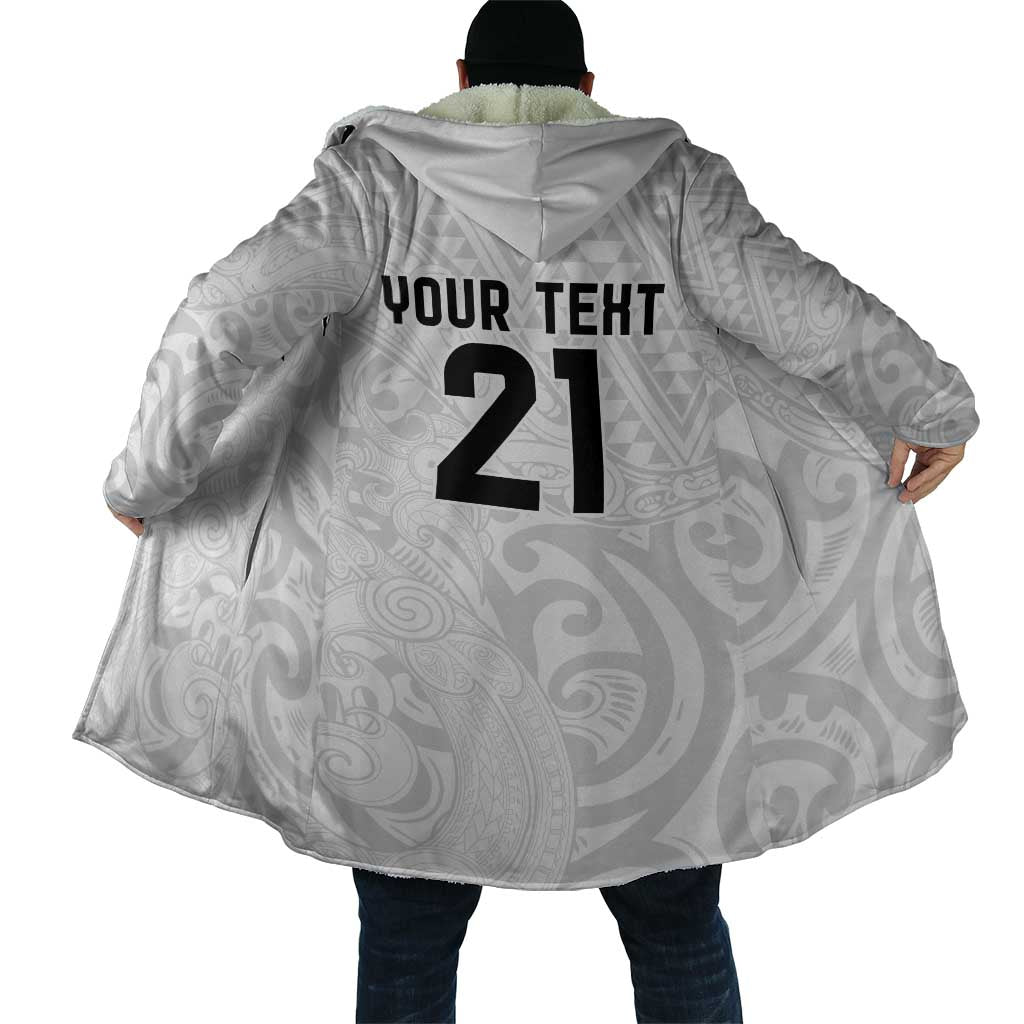 New Zealand Rangatira Custom Cloak All White Niho Taniwha Maori Tribal - Aussie Hoodie