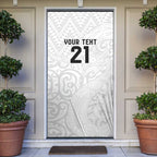 New Zealand Rangatira Custom Door Cover All White Niho Taniwha Maori Tribal - Aussie Hoodie