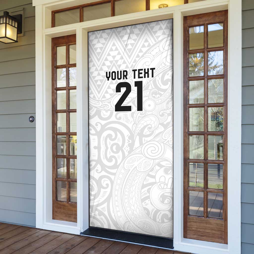 New Zealand Rangatira Custom Door Cover All White Niho Taniwha Maori Tribal - Aussie Hoodie