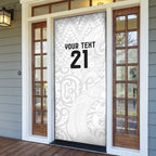 New Zealand Rangatira Custom Door Cover All White Niho Taniwha Maori Tribal - Aussie Hoodie