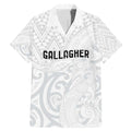 New Zealand Rangatira Custom Family Matching Mermaid Dress and Hawaiian Shirt All White Niho Taniwha Maori Tribal