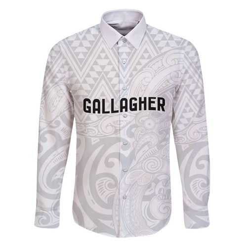 New Zealand Rangatira Custom Family Matching Puletasi and Hawaiian Shirt All White Niho Taniwha Maori Tribal