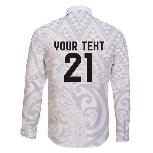 New Zealand Rangatira Custom Family Matching Summer Maxi Dress and Hawaiian Shirt All White Niho Taniwha Maori Tribal