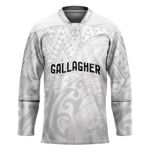 New Zealand Rangatira Custom Hockey Jersey All White Niho Taniwha Maori Tribal - Aussie Hoodie
