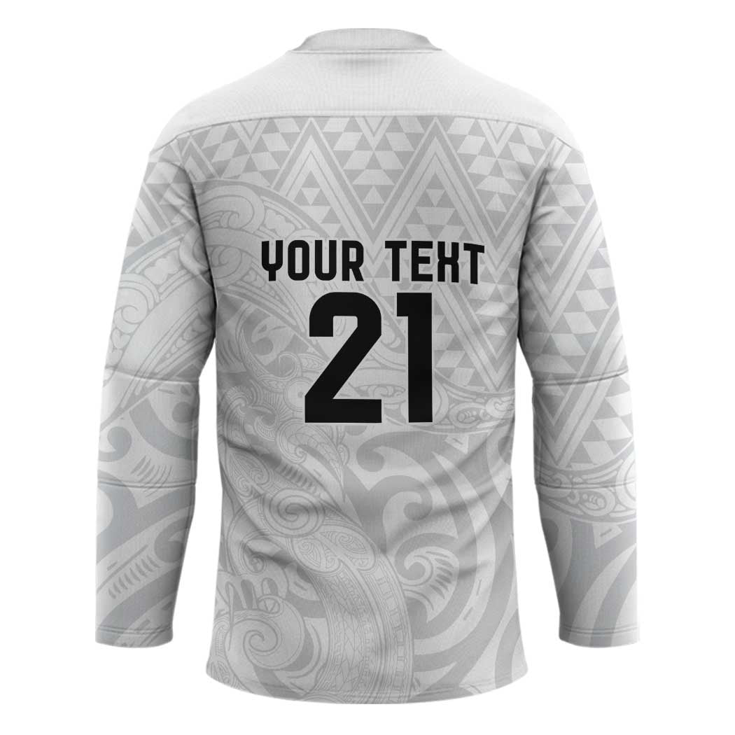 New Zealand Rangatira Custom Hockey Jersey All White Niho Taniwha Maori Tribal - Aussie Hoodie
