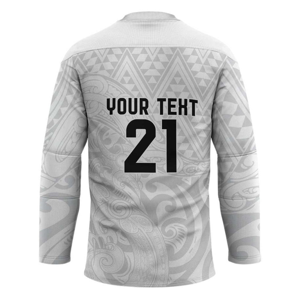 New Zealand Rangatira Custom Hockey Jersey All White Niho Taniwha Maori Tribal - Aussie Hoodie