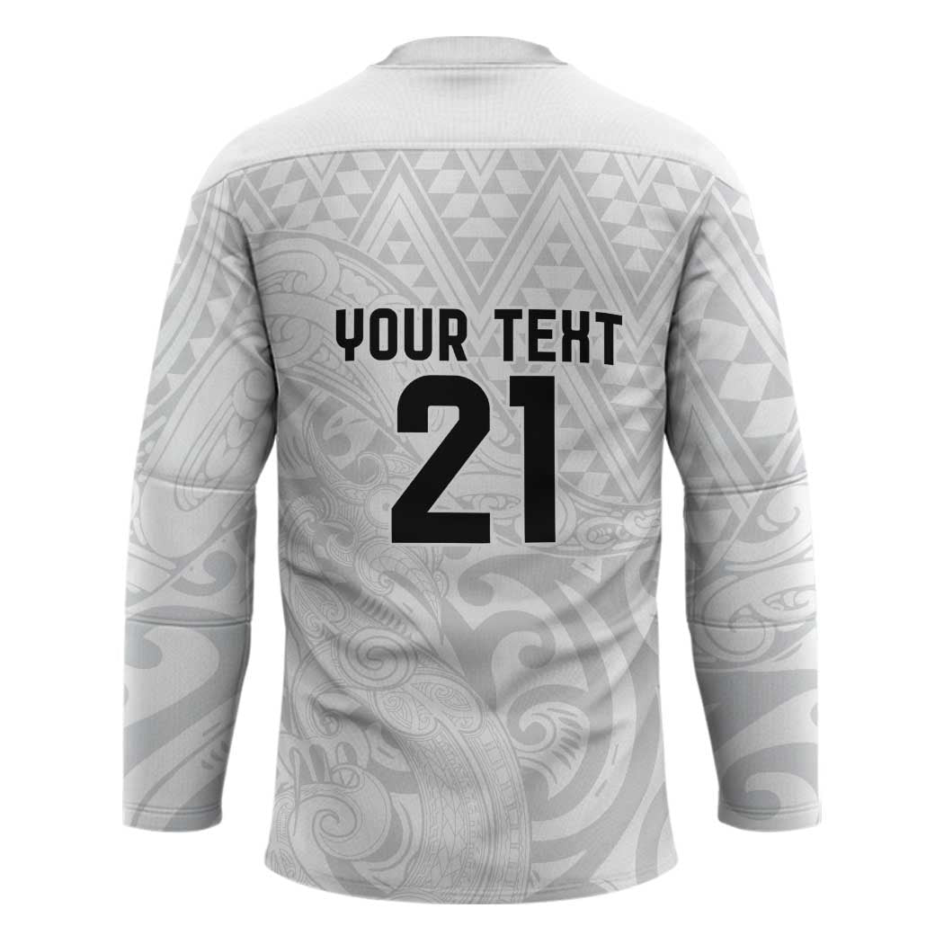 New Zealand Rangatira Custom Hockey Jersey All White Niho Taniwha Maori Tribal - Aussie Hoodie