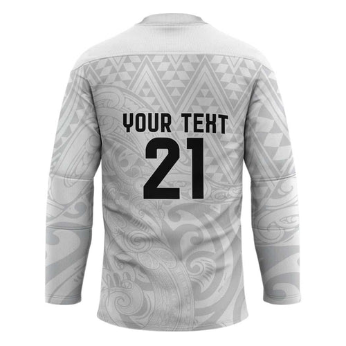 New Zealand Rangatira Custom Hockey Jersey All White Niho Taniwha Maori Tribal - Aussie Hoodie