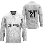 New Zealand Rangatira Custom Hockey Jersey All White Niho Taniwha Maori Tribal - Aussie Hoodie