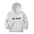 New Zealand Rangatira Custom Kid Hoodie All White Niho Taniwha Maori Tribal