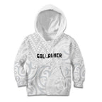 New Zealand Rangatira Custom Kid Hoodie All White Niho Taniwha Maori Tribal