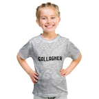 New Zealand Rangatira Custom Kid T Shirt All White Niho Taniwha Maori Tribal