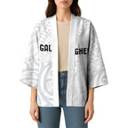 New Zealand Rangatira Custom Kimono All White Niho Taniwha Maori Tribal - Aussie Hoodie