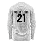 New Zealand Rangatira Custom Long Sleeve Shirt All White Niho Taniwha Maori Tribal