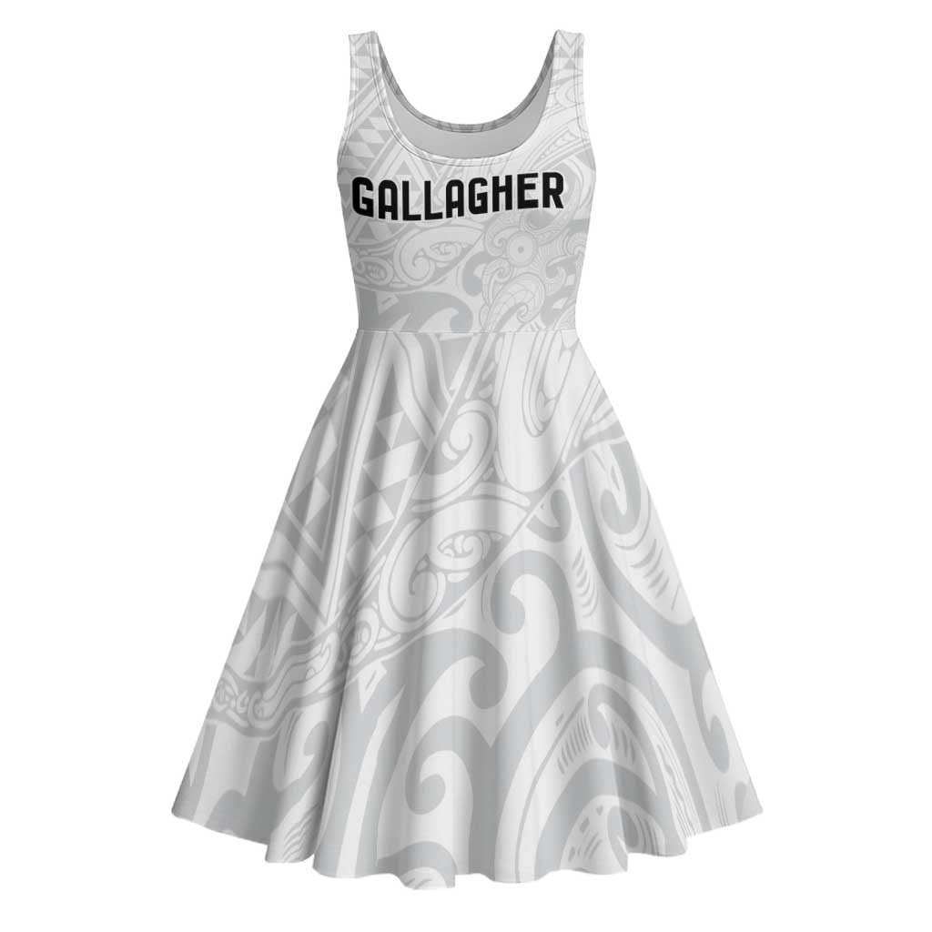 New Zealand Rangatira Custom Midi Dress All White Niho Taniwha Maori Tribal - Aussie Hoodie