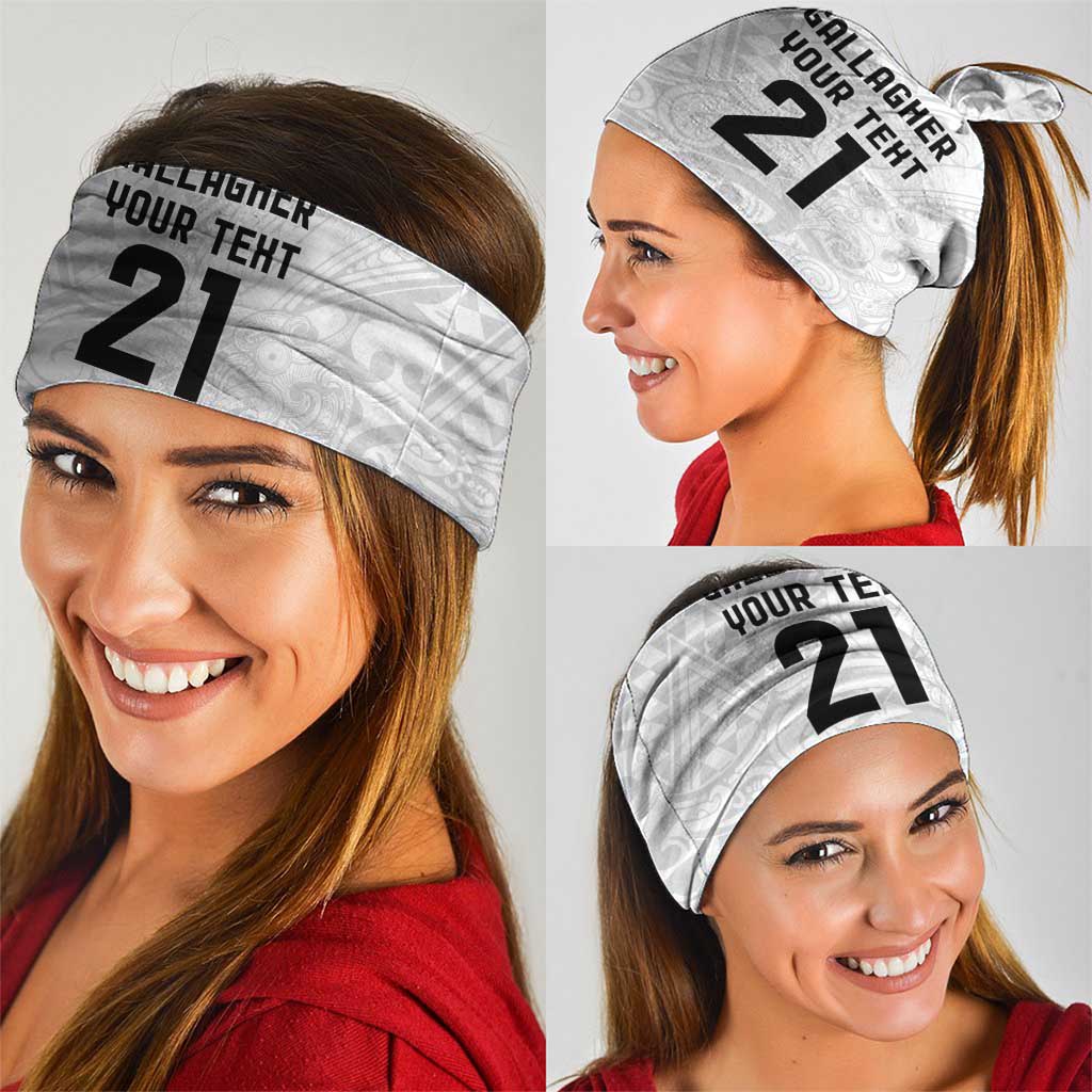 New Zealand Rangatira Custom Neck Gaiter All White Niho Taniwha Maori Tribal - Aussie Hoodie