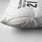 New Zealand Rangatira Custom Pillow Cover All White Niho Taniwha Maori Tribal - Aussie Hoodie