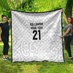 New Zealand Rangatira Custom Quilt All White Niho Taniwha Maori Tribal