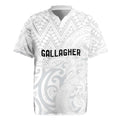 New Zealand Rangatira Custom Rugby Jersey All White Niho Taniwha Maori Tribal