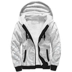 New Zealand Rangatira Custom Sherpa Hoodie All White Niho Taniwha Maori Tribal