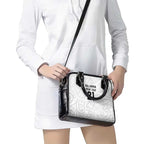 New Zealand Rangatira Custom Shoulder Handbag All White Niho Taniwha Maori Tribal