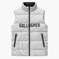 New Zealand Rangatira Custom Sleeveless Puffer Jacket All White Niho Taniwha Maori Tribal - Aussie Hoodie