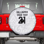 New Zealand Rangatira Custom Spare Tire Cover All White Niho Taniwha Maori Tribal