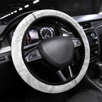 New Zealand Rangatira Steering Wheel Cover All White Niho Taniwha Maori Tribal
