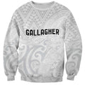 New Zealand Rangatira Custom Sweatshirt All White Niho Taniwha Maori Tribal