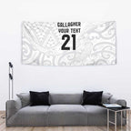 New Zealand Rangatira Custom Tapestry All White Niho Taniwha Maori Tribal