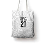New Zealand Rangatira Custom Tote Bag All White Niho Taniwha Maori Tribal - Aussie Hoodie