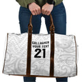 New Zealand Rangatira Custom Travel Bag All White Niho Taniwha Maori Tribal - Aussie Hoodie