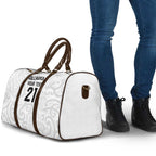 New Zealand Rangatira Custom Travel Bag All White Niho Taniwha Maori Tribal - Aussie Hoodie