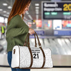 New Zealand Rangatira Custom Travel Bag All White Niho Taniwha Maori Tribal - Aussie Hoodie