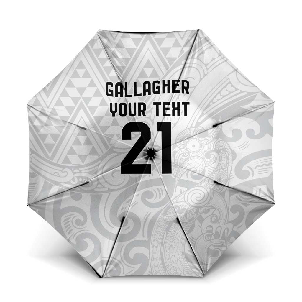 New Zealand Rangatira Custom Umbrella All White Niho Taniwha Maori Tribal - Aussie Hoodie