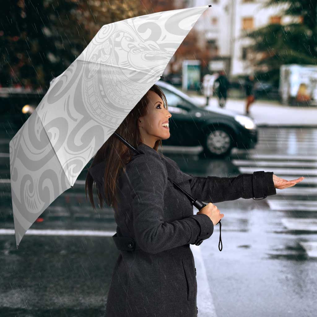 New Zealand Rangatira Custom Umbrella All White Niho Taniwha Maori Tribal - Aussie Hoodie