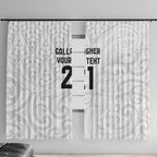 New Zealand Rangatira Custom Window Curtain All White Niho Taniwha Maori Tribal