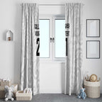 New Zealand Rangatira Custom Window Curtain All White Niho Taniwha Maori Tribal