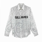 New Zealand Rangatira Custom Women Casual Shirt All White Niho Taniwha Maori Tribal